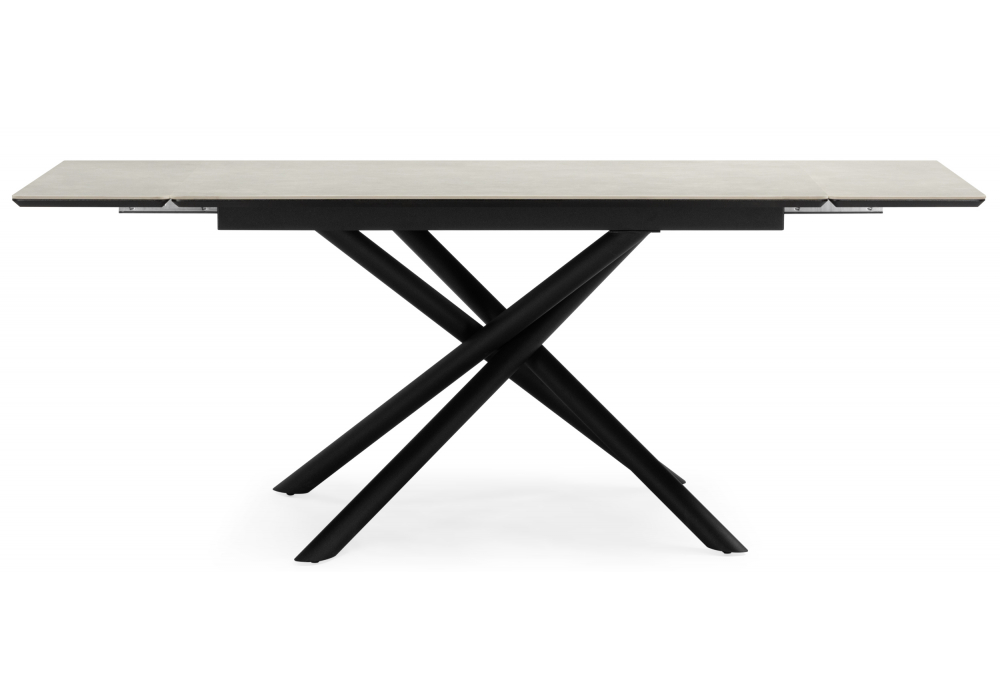 фото керамический стол раскладной woodville мэриан 120(180)х80 carmen light grey / черный 625719 | 220svet.ru