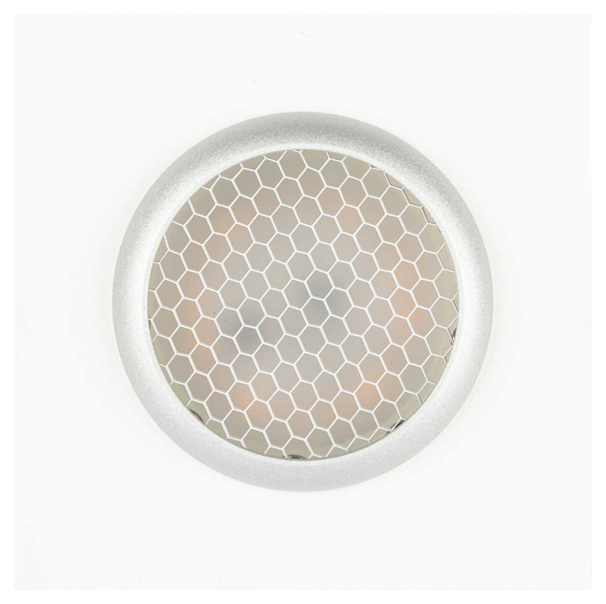 фото светильник встраиваемый алюминиевый эра kl110 wh/sl под лампу mr16 gu5.3 белый/серебро матовый б0061532 | 220svet.ru