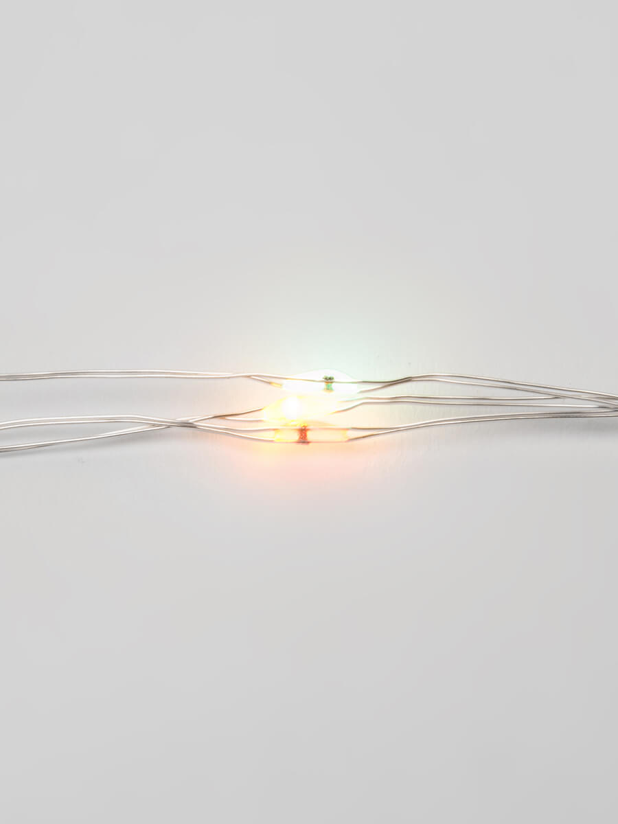 фото светодиодная гирлянда uniel роса разноцветный uld-s0500-050/scb/2aa multi ip20 dew ul-00005266 | 220svet.ru