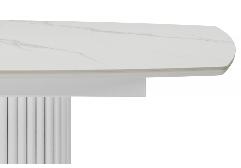 фото керамический стол раскладной woodville фестер 160(200)х90 snow white / белый 664930 | 220svet.ru