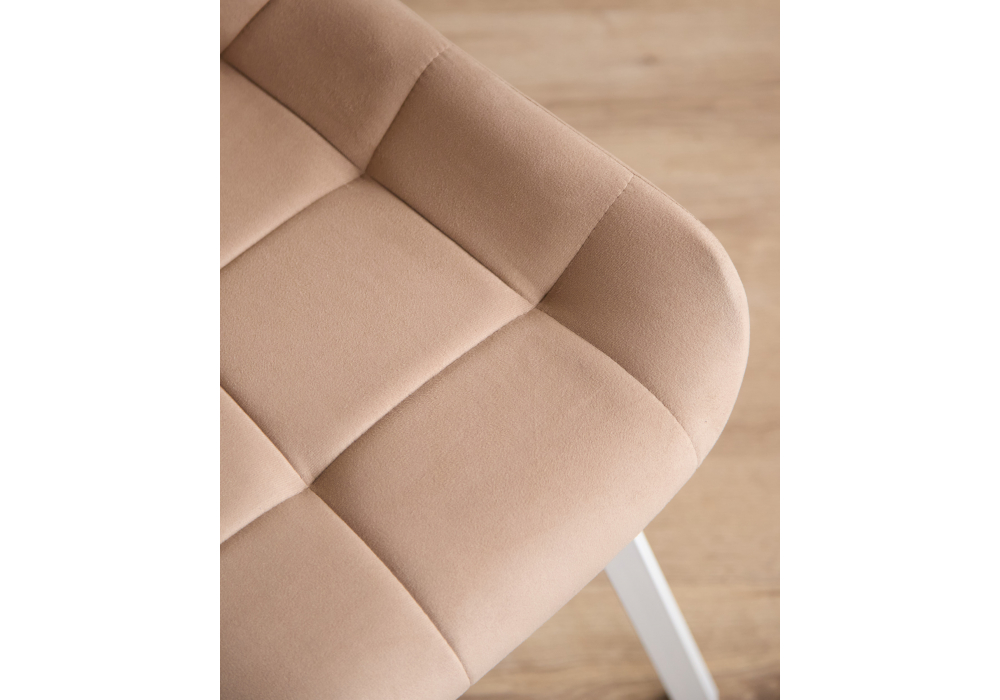 фото стул вращающийся на металлокаркасе woodville челси 360 п бежевый (zd 210) / белый 632479 | 220svet.ru