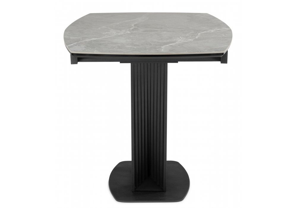 фото керамический стол раскладной 160(205)х89 woodville вейл larka grey / черный 626062 | 220svet.ru