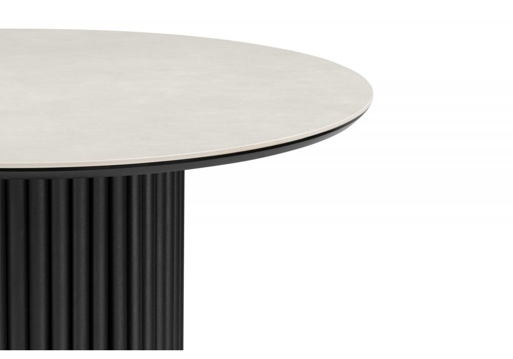 фото керамический стол woodville барел 89 carmen light grey / черный 625955 | 220svet.ru