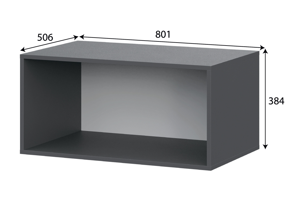 фото шкаф комплектация 1 woodville даиго с антресолью графит серый 676148 | 220svet.ru