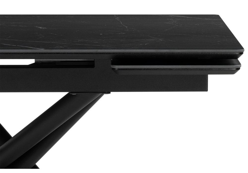 фото керамический стол 140(200)х80 раскладной woodville мэриан shakespeare black / черный 625723 | 220svet.ru