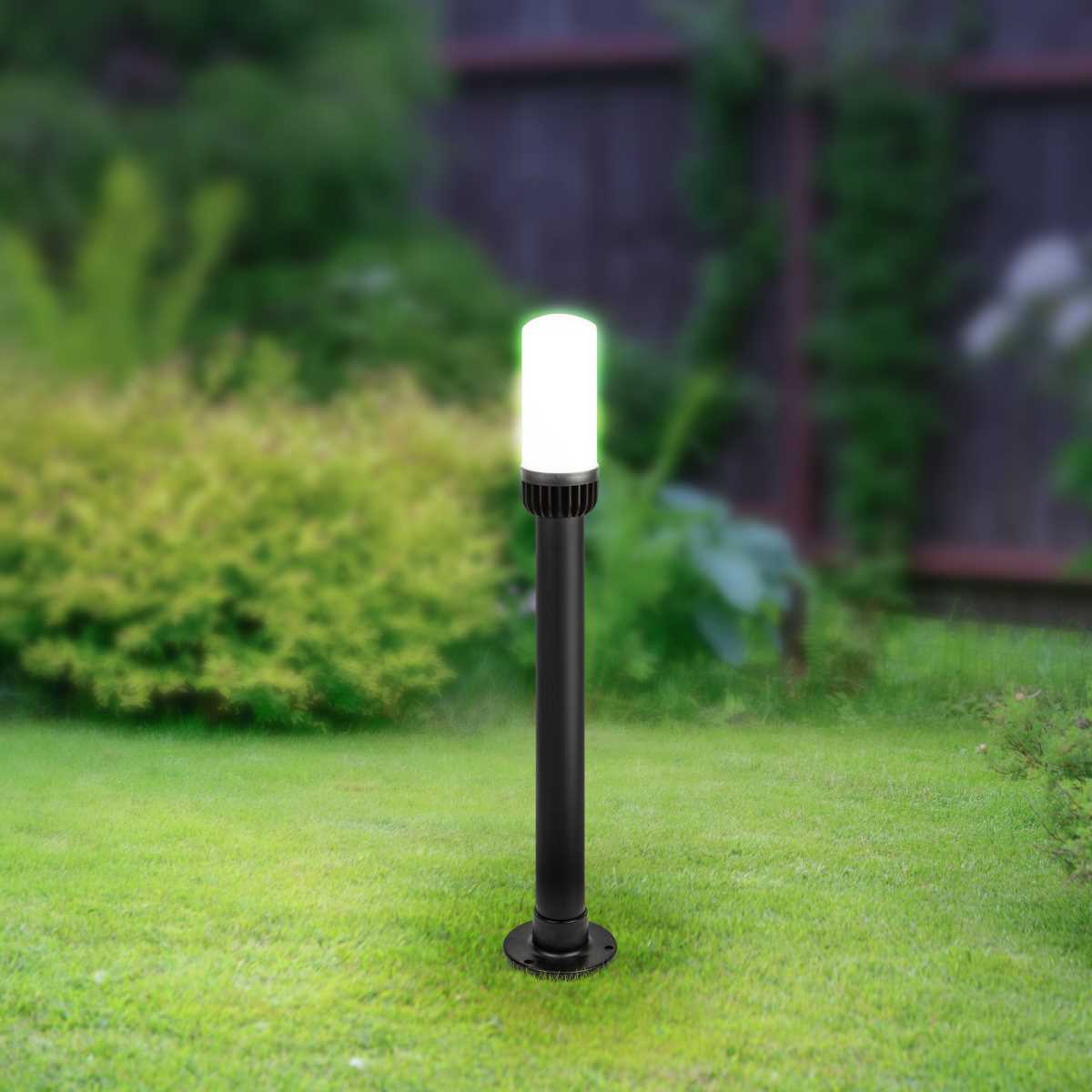 фото садово-парковый светильник эра «поллар» нту 01-60-012 напольный черный ip54 е27 max60вт h840мм б0057491 | 220svet.ru