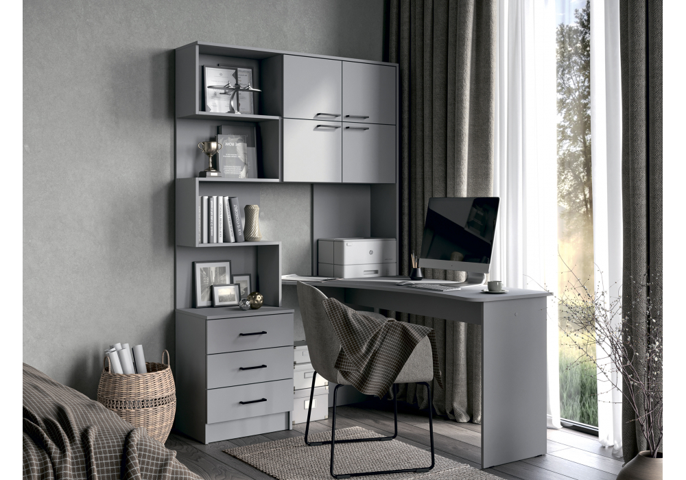фото компьютерный стол правый woodville эльброни шиншилла серая 664909 | 220svet.ru