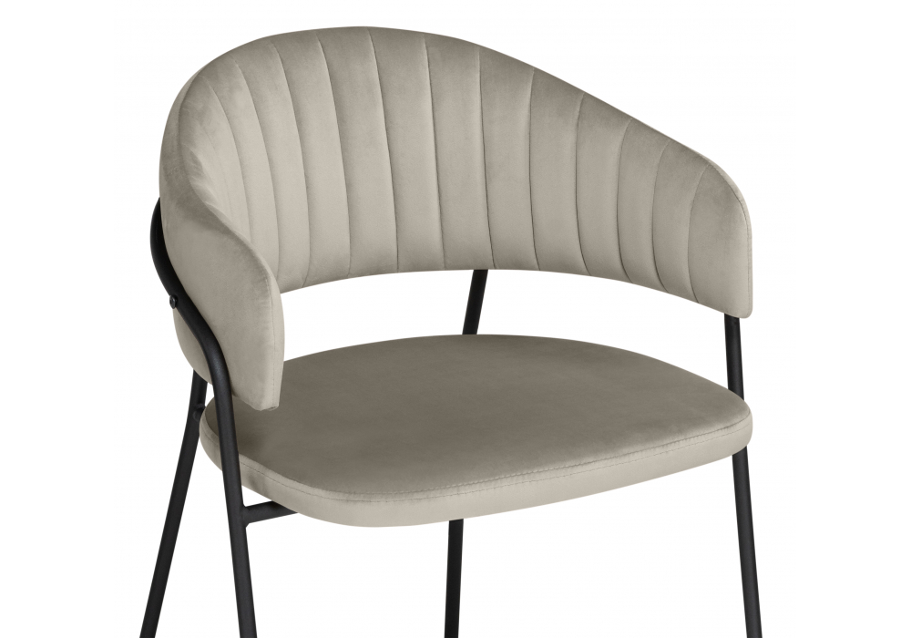 фото стул на металлокаркасе woodville лукас бежевый / черный каркас 626207 | 220svet.ru