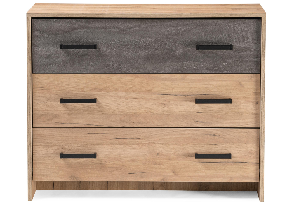 фото комод woodville taika дуб золотой / камень темный 499622 | 220svet.ru