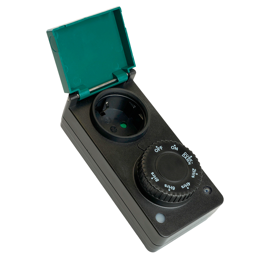 фото розетка с таймером (с датчиком освещенности) feron tm29 суточная мощность 2300w/10a ip44 51434 | 220svet.ru