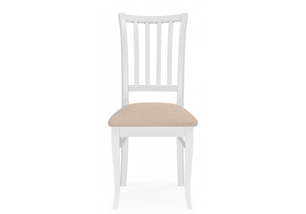 фото стул деревянный woodville фрезино с проножкой бежевый велюр / белый 665436 | 220svet.ru