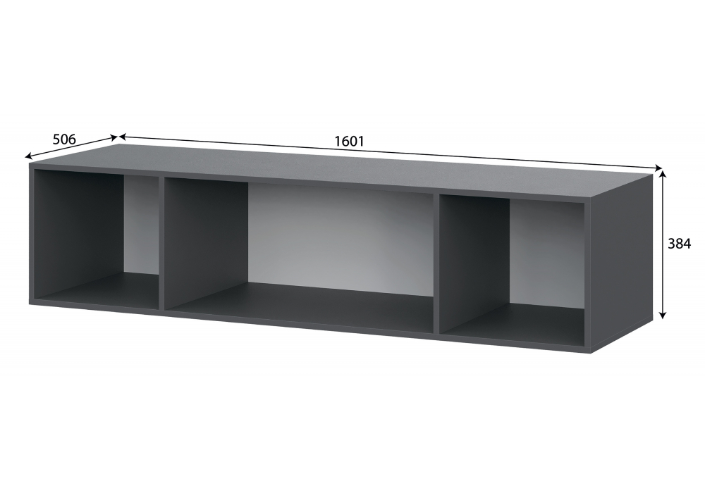 фото шкаф комплектация 3 woodville даиго с антресолью графит серый текстурный 676152 | 220svet.ru