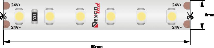 фото влагозащищенная лента designled 9,6w/m 120led/m 3528smd холодный белый 5m 002293 | 220svet.ru