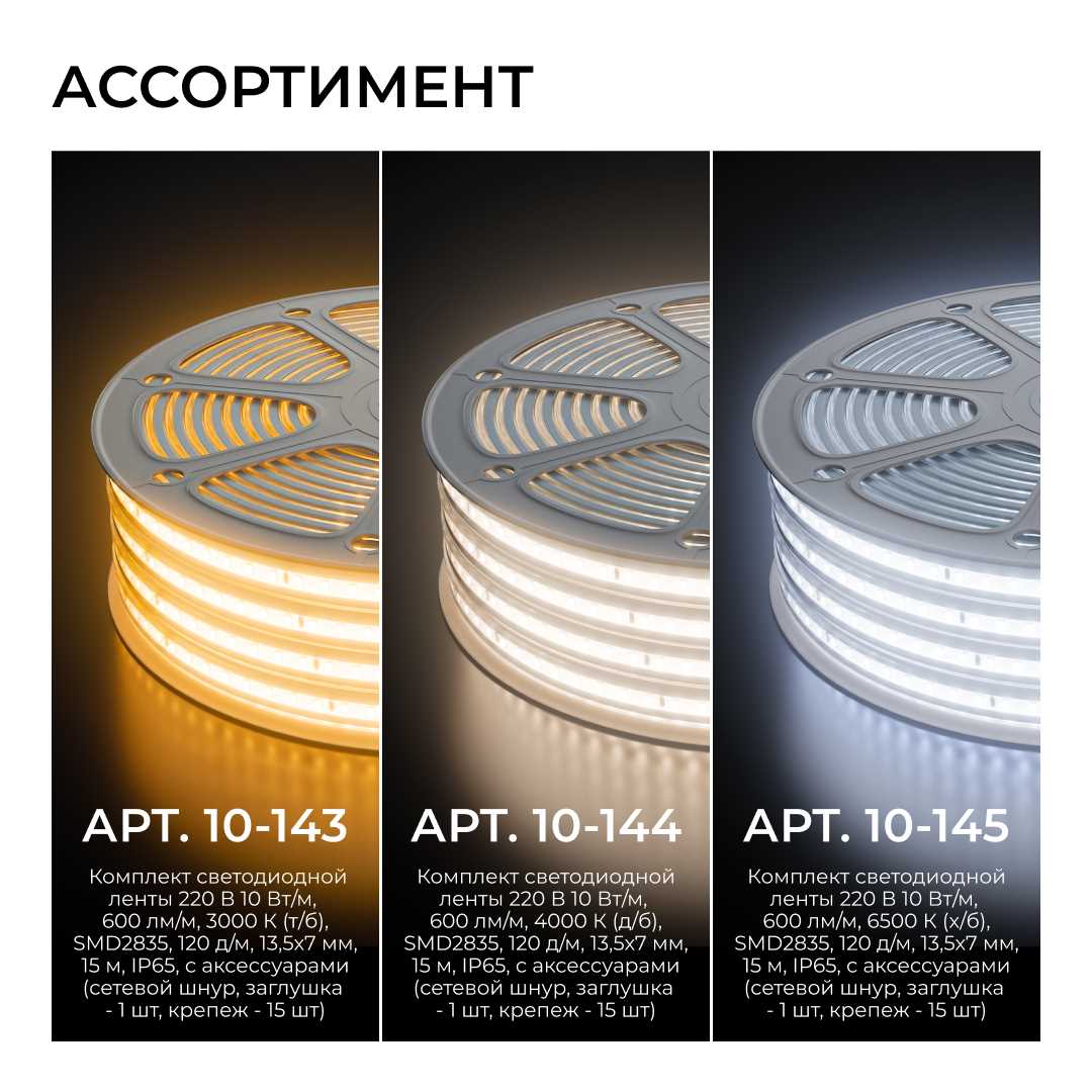 фото комплект светодиодной влагозащищенной ленты apeyron 12w/m 60led/m 5050smd rgb 5m 10-146 | 220svet.ru