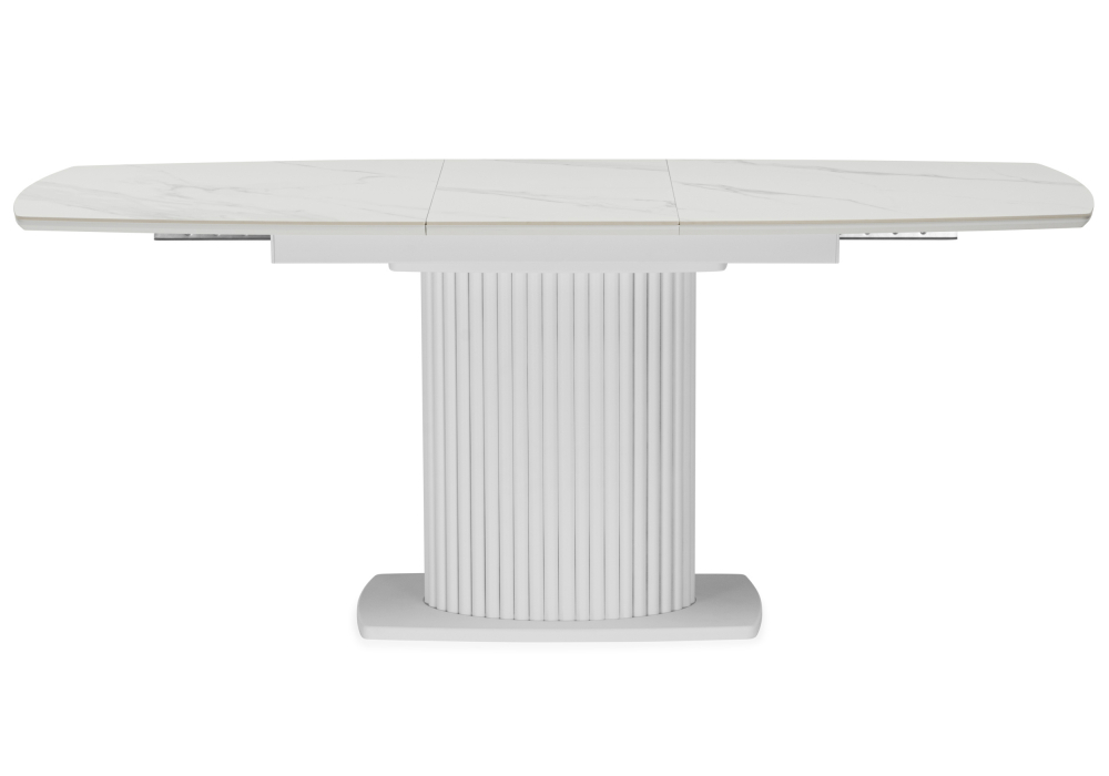 фото керамический стол раскладной 140(180)х80 woodville фестер snow white / белый 664927 | 220svet.ru