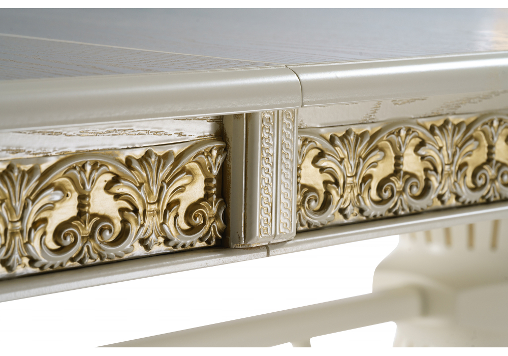 фото стол деревянный раскладной woodville кассиль крем / золотая патина 615219 | 220svet.ru