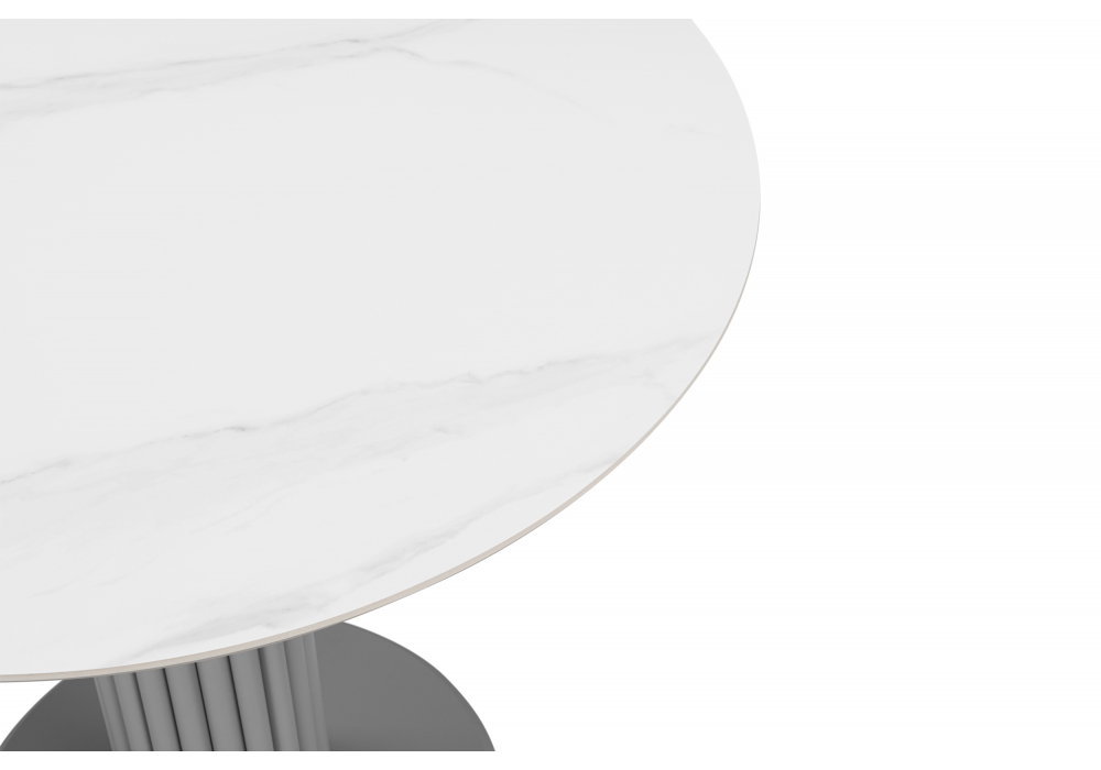 фото керамический стол woodville кэмерон 90 snow white / серый 664697 | 220svet.ru