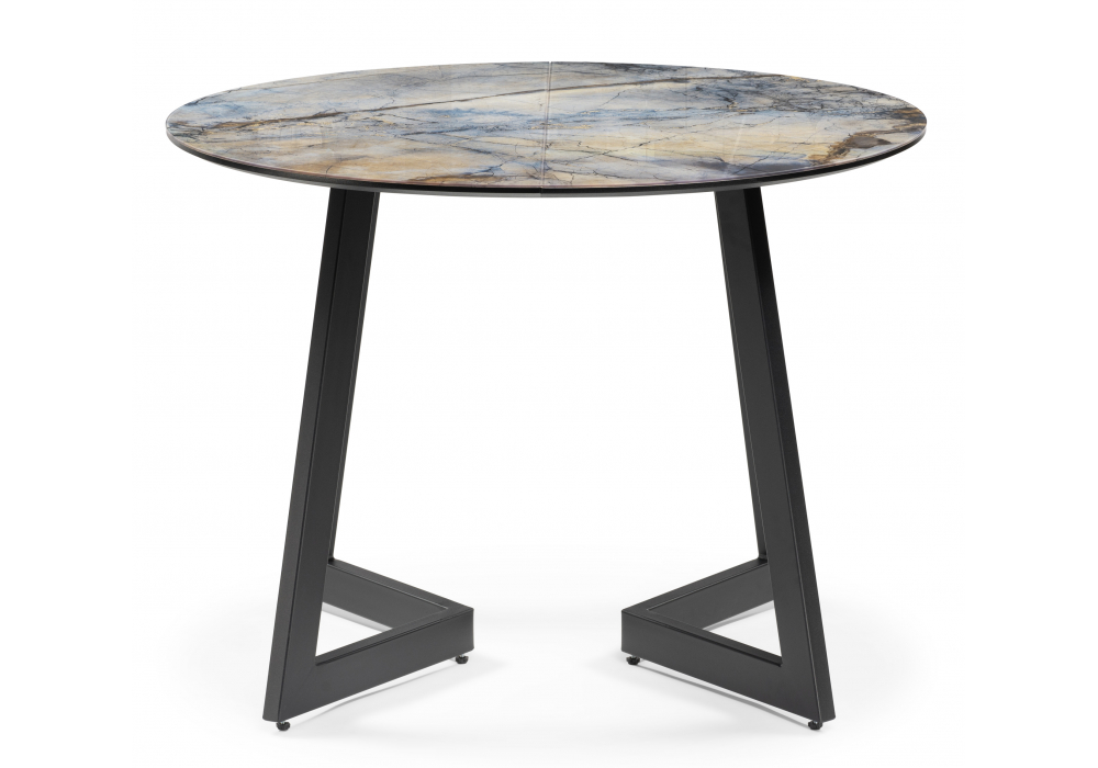 фото стол стеклянный раздвижной woodville алинг 100(140)х100х76 магеллан / черный 532385 | 220svet.ru