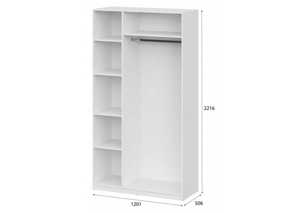 фото шкаф комплектация 2 woodville даиго с антресолью белый текстурный 676149 | 220svet.ru