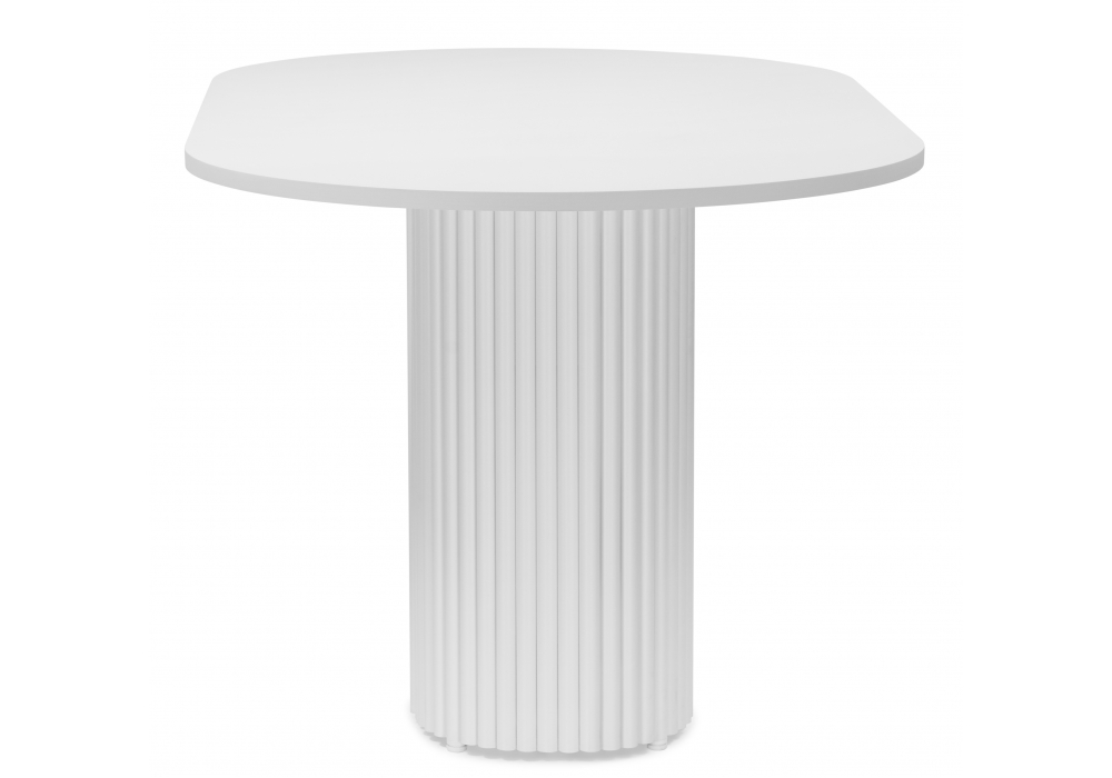 фото стол деревянный woodville барон о 180 х 90 белая пленка шагрень / белые ноги 620278 | 220svet.ru