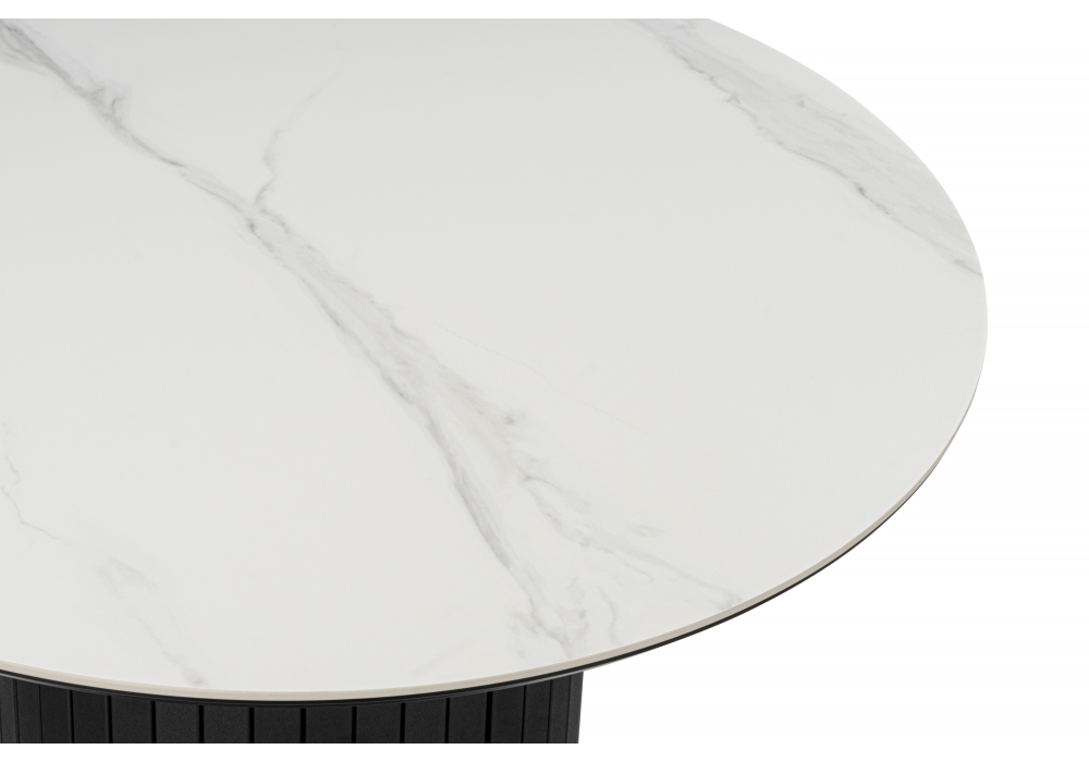 фото керамический стол woodville гравент 90 белый мрамор snow white / черный 625917 | 220svet.ru