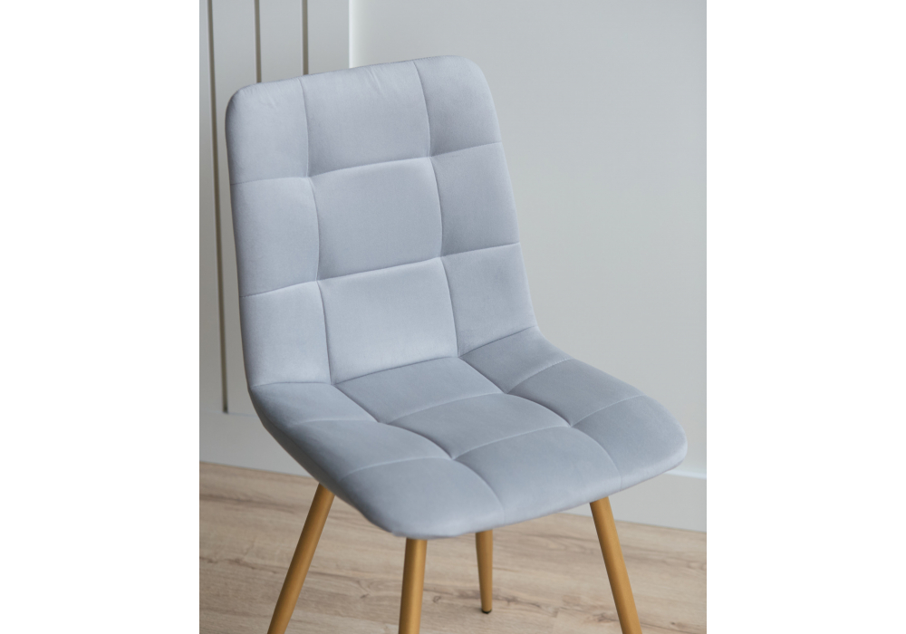 фото стул на металлокаркасе woodville чилли светло-серый / золото 631626 | 220svet.ru