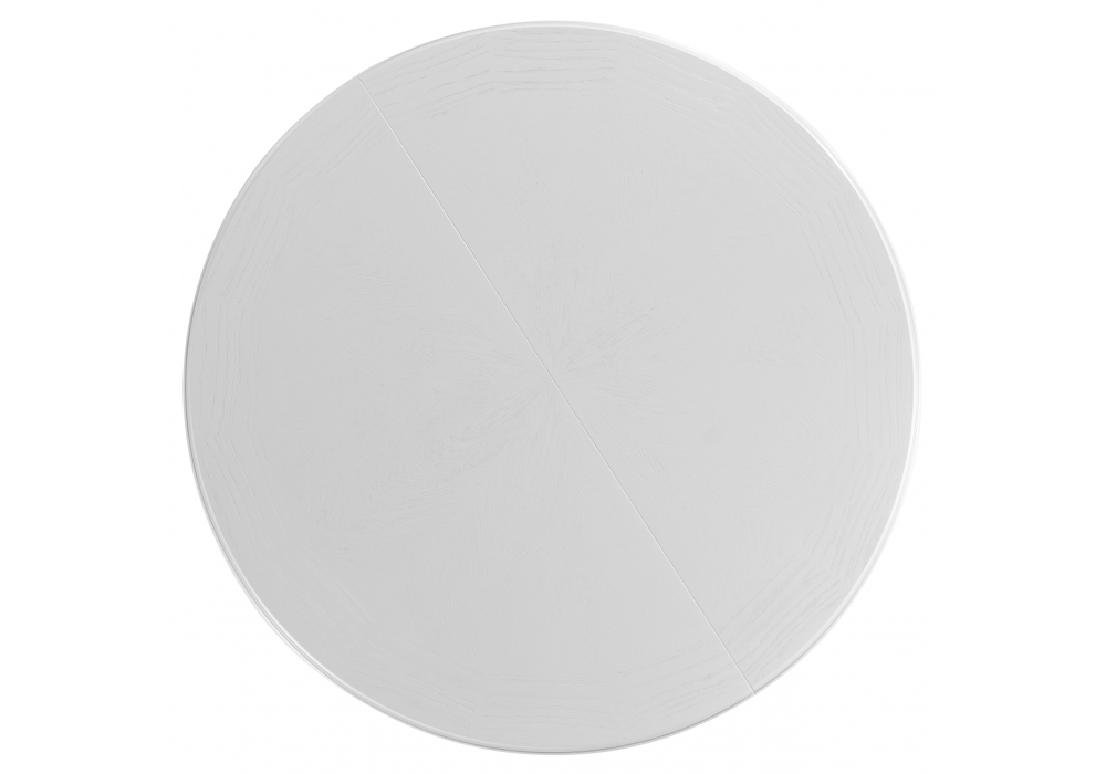 фото стол деревянный раскладной woodville нозеан круглый белый / серебро 615230 | 220svet.ru