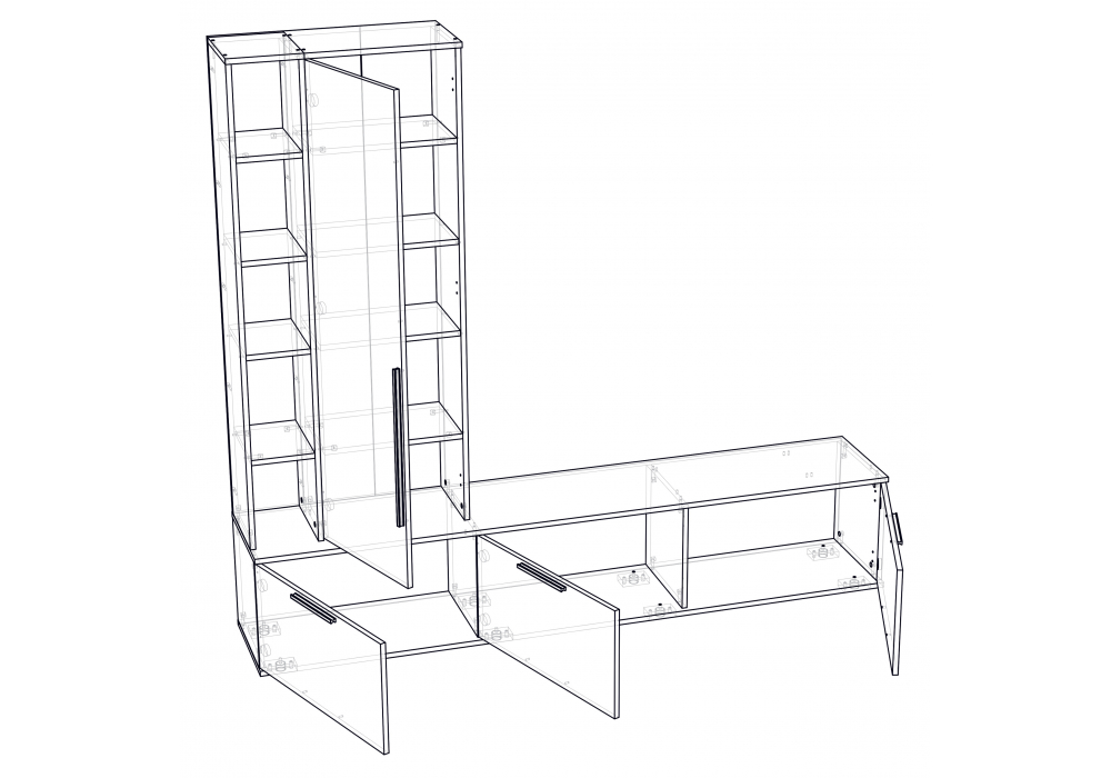 фото тв-тумба woodville филеста графит / дуб вотан 664893 | 220svet.ru