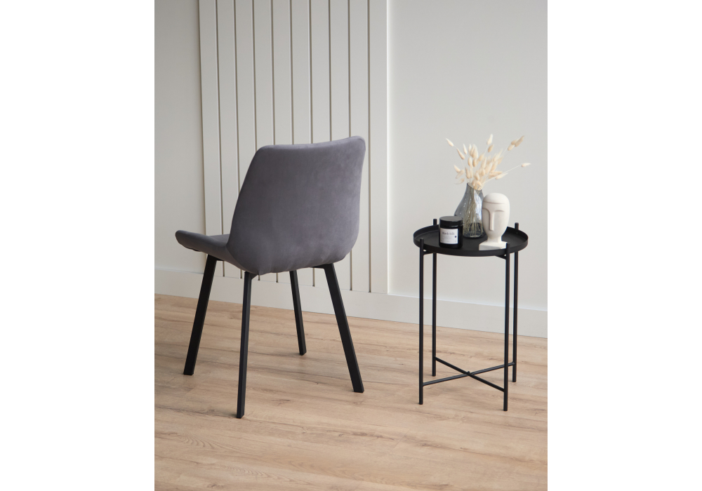 фото стул на металлокаркасе woodville челси п темно-серый (zd 995) / черный np 632459 | 220svet.ru