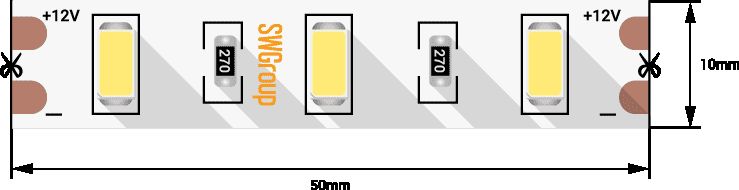 фото лента swg 12w/m  60led/m 5630smd холодный белый 5m swg660-12-12-w-m 009476 | 220svet.ru