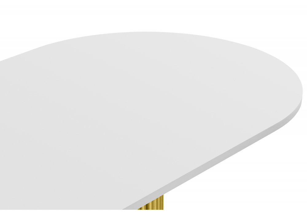 фото стол деревянный woodville барон о 180 х 90 белая пленка шагрень / золотые ноги 620283 | 220svet.ru