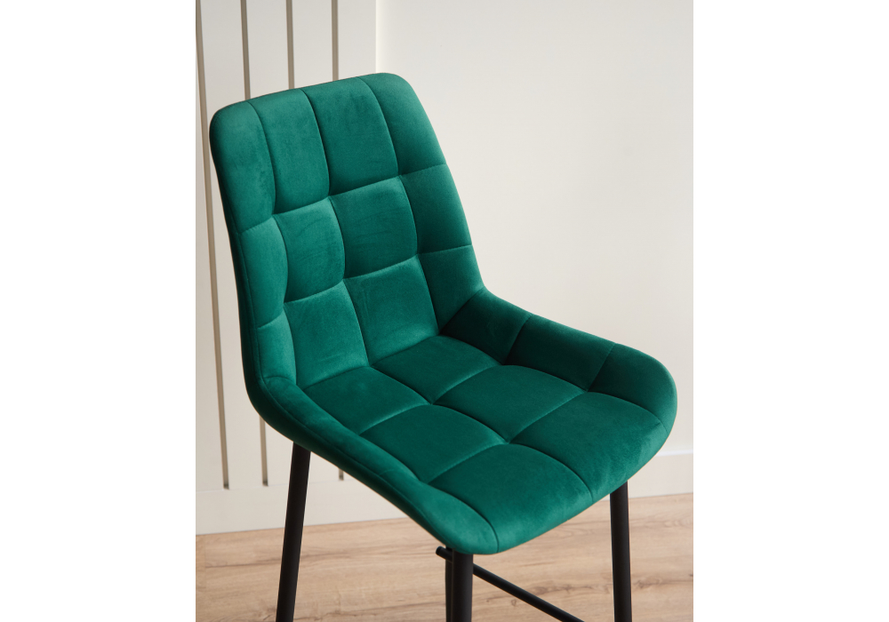 фото барный стул вращающийся woodville челси 360 зеленый (zd 667) / черный 632574 | 220svet.ru