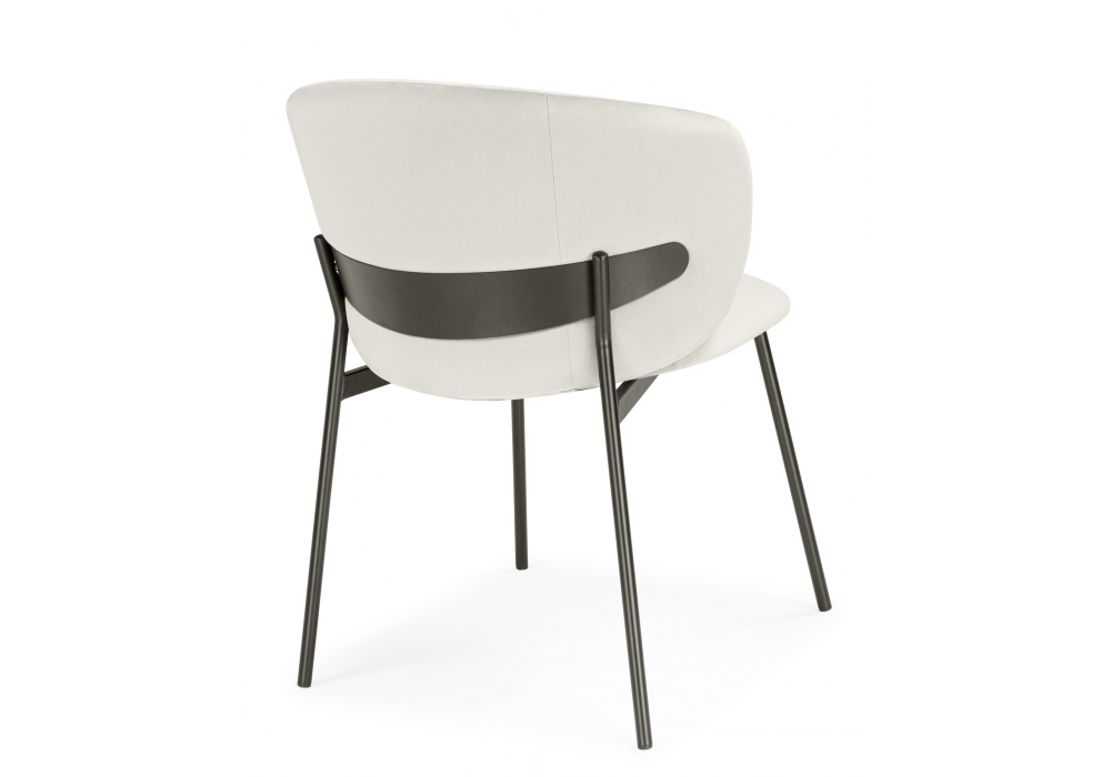 фото стул на металлокаркасе woodville рикко белый (milk) / черный 674675 | 220svet.ru