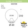 Миниатюра фото уличный фонарь на столб fumagalli globe 300 classic g30.b30.000.aze27 | 220svet.ru