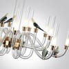 Миниатюра фото подвесная светодиодная люстра odeon light lark 5431/37l под латунь | 220svet.ru