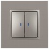 Миниатюра фото выключатель эра elegance 14-1105-16 двойной с подсветкой, 10ах-250в, титан б0065789 | 220svet.ru