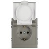 Миниатюра фото розетка эра arktik 16-2103-07 с заземлением 2p+e schuko со шторками с крышкой 16а-250в титан б0070440 | 220svet.ru