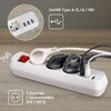 Миниатюра фото удлинитель электрический эра u-3es-1,5m-usb c заземлением с выключателем 3 розетки + 3xusba 1,5м 10а б0052900 | 220svet.ru