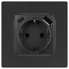 Миниатюра фото розетка эра серия 12 12-4108-12 2p+e 16a-250в со шторками с usb type-a+c 5в-3а графит б0067700 | 220svet.ru