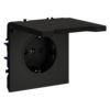 Миниатюра фото розетка встраиваемая с заземлением, защитными шторками и крышкой 16а voltum s70 vls040308 (черный матовый) | 220svet.ru