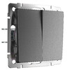 Миниатюра фото выключатель перекрестный двухклавишный графит матовый werkel w1123064 | 220svet.ru
