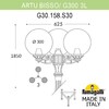 Миниатюра фото садово-парковый фонарь fumagalli artu bisso/g300 3l g30.158.s30.vxe27 | 220svet.ru