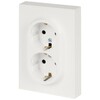 Миниатюра фото розетка эра arktik 16-2105-08 двойная с заземлением 2x2p+e schuko со шторками 16а-250в белый матовый б0070461 | 220svet.ru