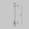 Миниатюра фото крепление потолочное с прямым коннектором питания maytoni flarity tra158c-ipc1-bs | 220svet.ru