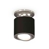 Миниатюра фото комплект накладного светильника ambrella light xs7402081 sbk/psl черный песок/серебро полированное (n7927, c7402, n7003) | 220svet.ru