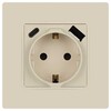 Миниатюра фото розетка эра серия 12 12-4108-02 2p+e 16a-250в со шторками с usb type-a+c 5в-3а слоновая кость б0067731 | 220svet.ru