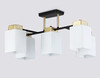 Миниатюра фото потолочная люстра на штанге ambrella light traditional loft tr tr303048/5 bk/gd | 220svet.ru