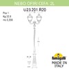 Миниатюра фото парковый фонарь fumagalli nebo ofir/cefa 2l  u23.202.r20.axe27 | 220svet.ru