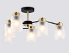 Миниатюра фото потолочная люстра на штанге ambrella light traditional loft tr tr303325/6 bk/gd | 220svet.ru
