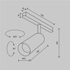 Миниатюра фото трековый магнитный светодиодный светильник maytoni focus led tr032-2-12w4k-m-bbs | 220svet.ru